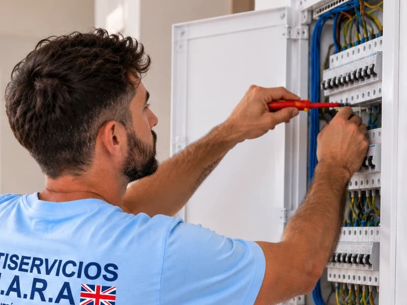Trabajo de electricidad realizado por Multiservicios M.A.R.A en Alicante